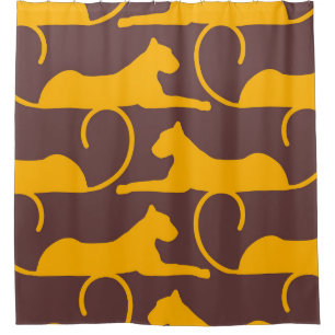 Cortina Para Box Abstract Hand Drawing Leopard Cheetah Panther Cat 