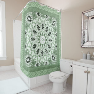 Cortina Para Box Abstract modern mosaic kaleidoscopic tile pattern