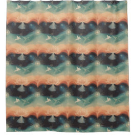 Cortina Para Box Abstract Nature: Minimalist Lotus & Bird Design