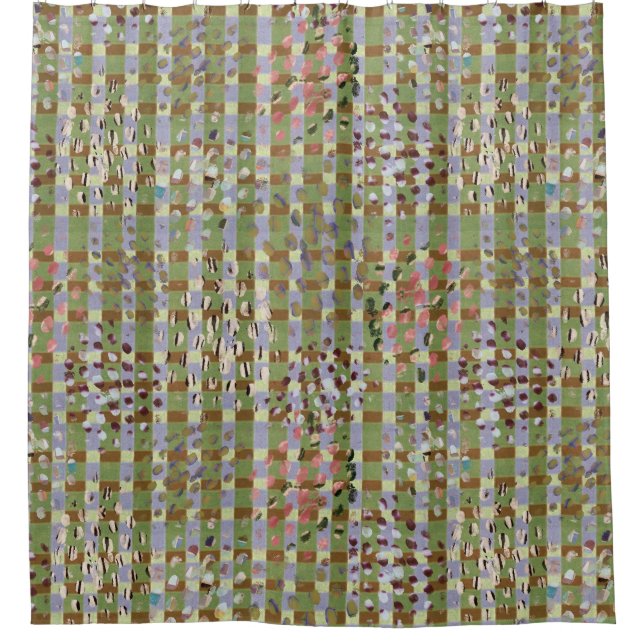 Cortina Para Box Abstract Plaid Geometric Grid Pattern Art (Frente)