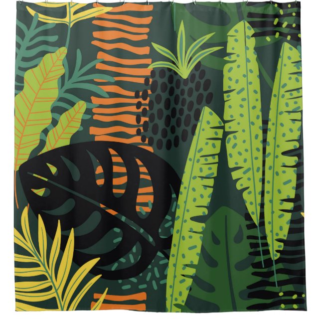 Cortina Para Box Abstract seamless pattern with tropical leaves. Ha (Frente)