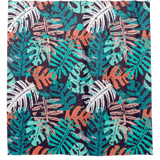 Cortina Para Box Abstract seamless tropical leaves pattern. Creativ (Frente)