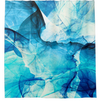 Cortina Para Box Abstrato azul: composição fractal.