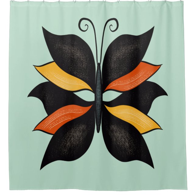 Cortina Para Box Abstrato Borboleta Estranha Belo Inseto (Frente)