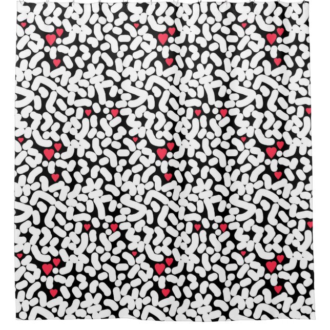 Cortina Para Box Abstrato branco preto (Frente)