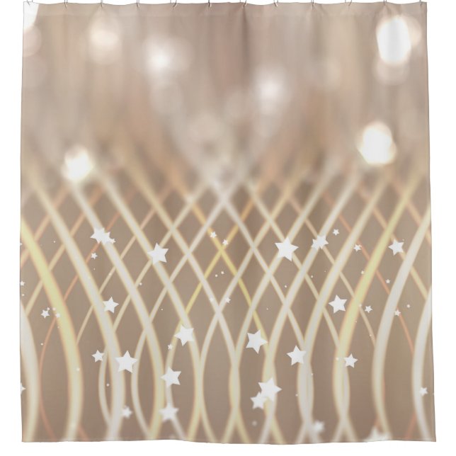 Cortina Para Box Abstrato Brown, Waves Stars Background. (Frente)