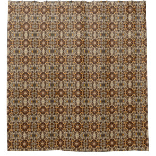 Cortina Para Box Abstrato Congelada Folha Natureza Rusty Brown