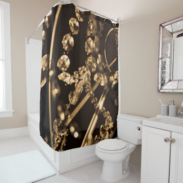 Cortina Para Box Abstrato Crystal Chandelier (In Situ)