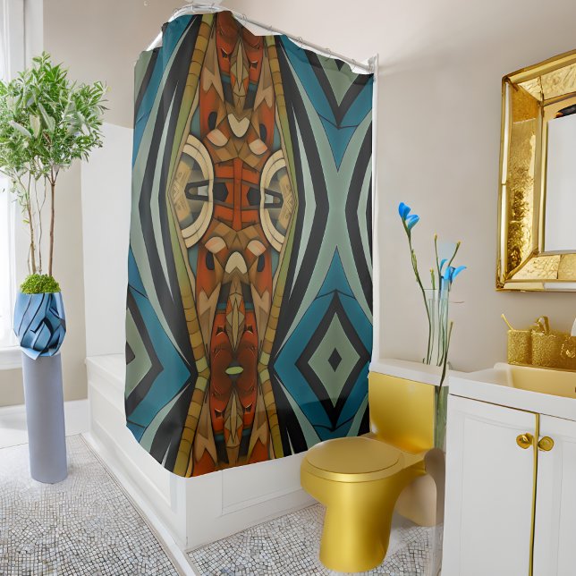 Cortina Para Box Abstrato Cubist Inspirou a Art Deco 5 (Criador carregado)