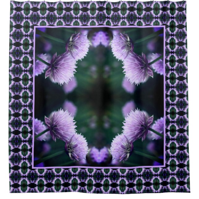 Cortina Para Box Abstrato de Cebola de Scallion Roxo (Frente)