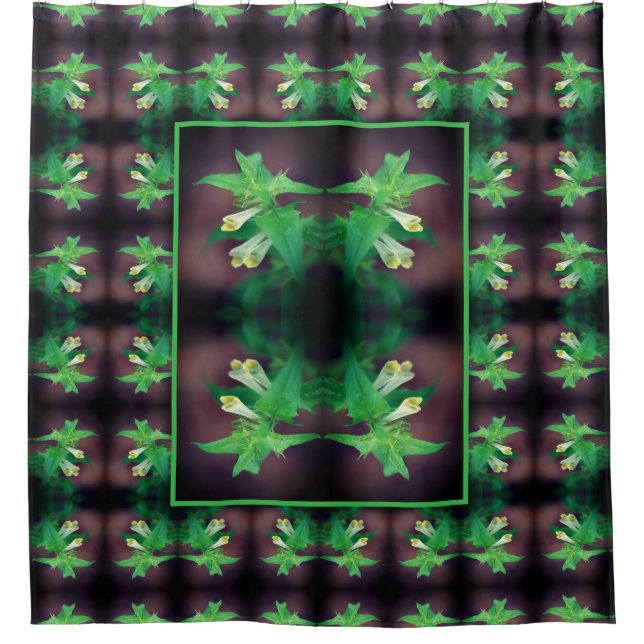 Cortina Para Box Abstrato de flores brancas minúsculas (Frente)