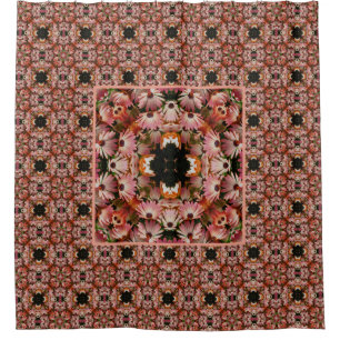 Cortina Para Box Abstrato de Flores de Margarida Africanas Rosa