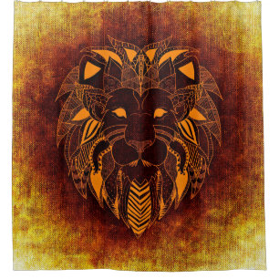 Cortina Para Box Abstrato de leão