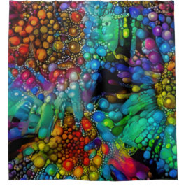 Cortina Para Box Abstrato de Queimaduras Psicodélicas