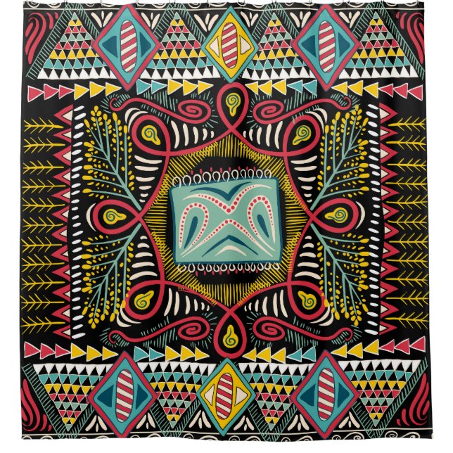 Cortina Para Box Abstrato: design de bolso quadrado. (Frente)