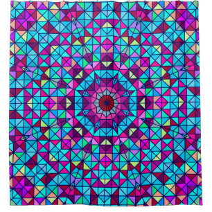 Cortina Para Box Abstrato Digital Decorative Flower Colorful. Geoma