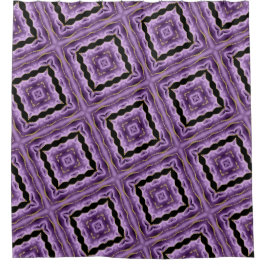 Cortina Para Box Abstrato Geométrico Dourado Roxo