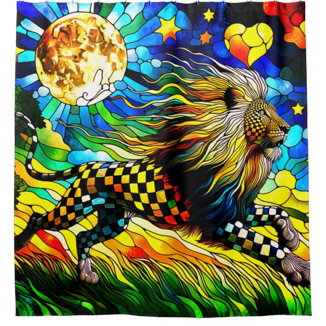 Cortina Para Box Abstrato Lion (Frente)