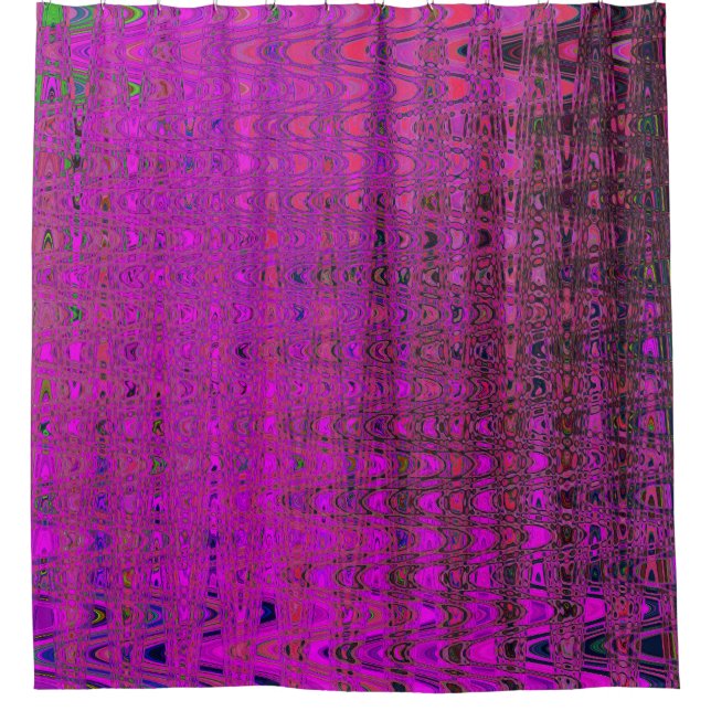 Cortina Para Box Abstrato Magenta - Ondas de Boomerang Retro (Frente)