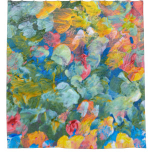 Cortina Para Box Abstrato ponto esfregaço curso de pincel em acríli