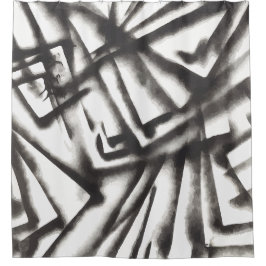 Cortina Para Box Abstrato preto e branco