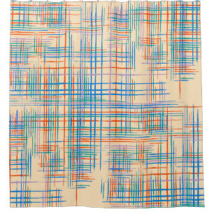 Cortina Para Box Abstrato stripes, tapete de erva étnica colorido.