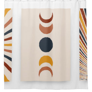 Cortina Para Box Abstrato Sun Moon Boho Posters