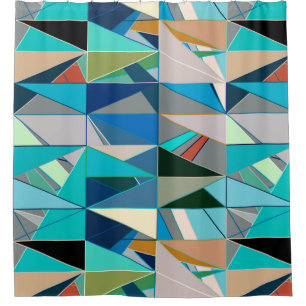 Cortina Para Box Abstrato, turquesa & pontos mortos modernos do