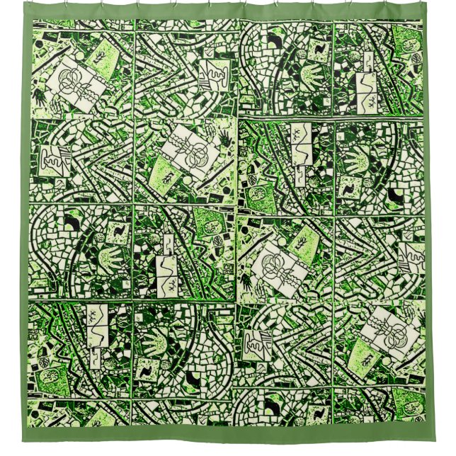 CORTINA PARA BOX ABSTRATO VERDE DE PHOENIX (Frente)