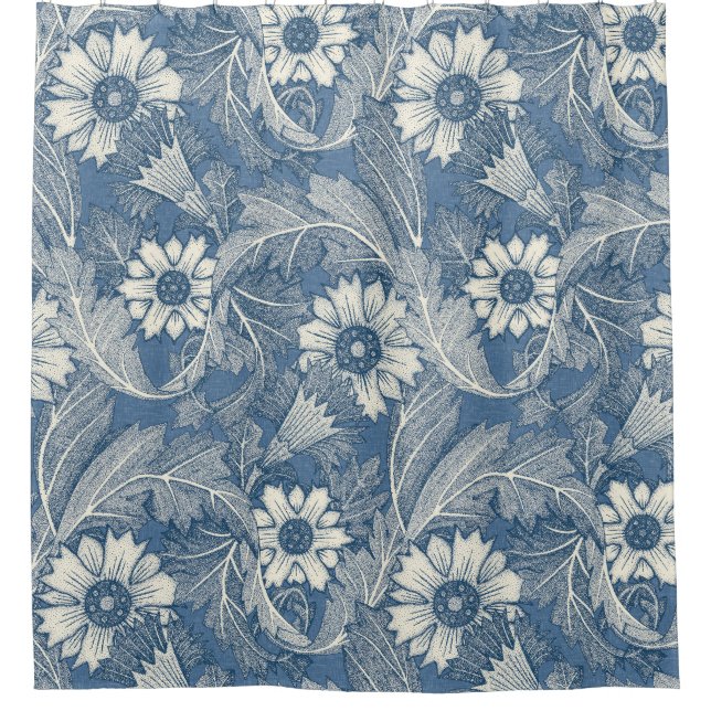 Cortina Para Box acanthus cobalt denim (Frente)