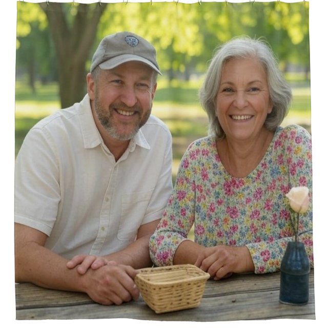 Cortina Para Box Adicionar Personalização de Foto Aposentada (Frente)