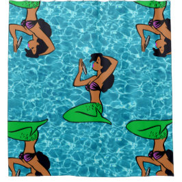 Cortina Para Box afro latina mermaid ocean