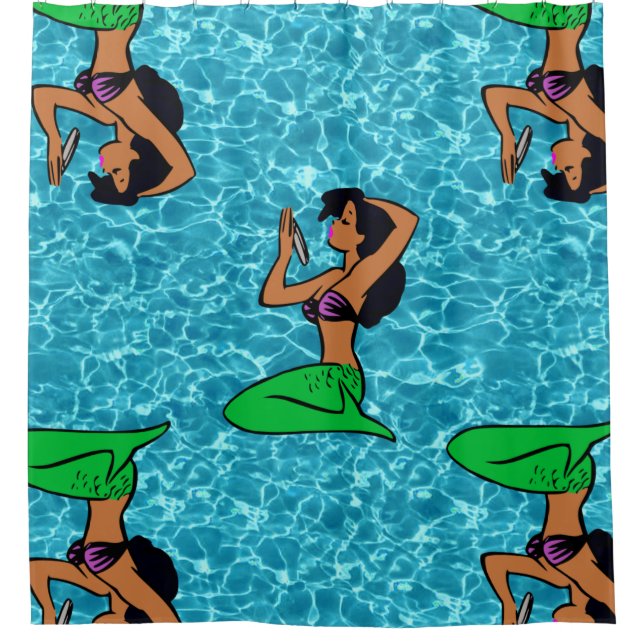 Cortina Para Box afro latina mermaid ocean (Frente)