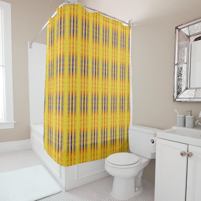 Cortina Para Box Afrocentric Geometric Print Shower Curtain  (Criador carregado)
