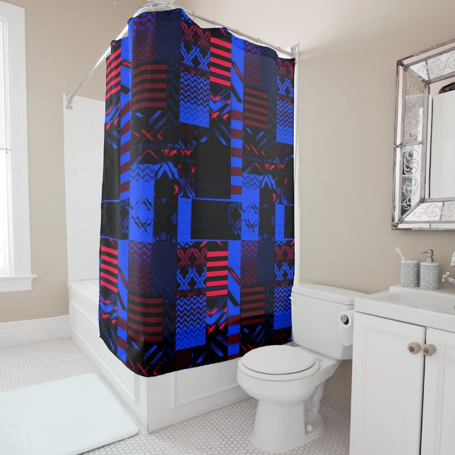 Cortina Para Box Afrocentric Geometric Print Shower Curtain  (Criador carregado)