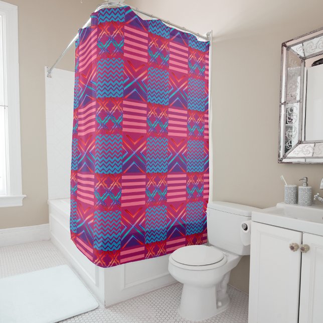 Cortina Para Box Afrocentric Geometric Print Shower Curtain  (Criador carregado)