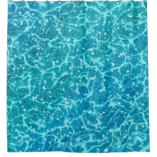Cortina Para Box Água do mar azul com faíscas