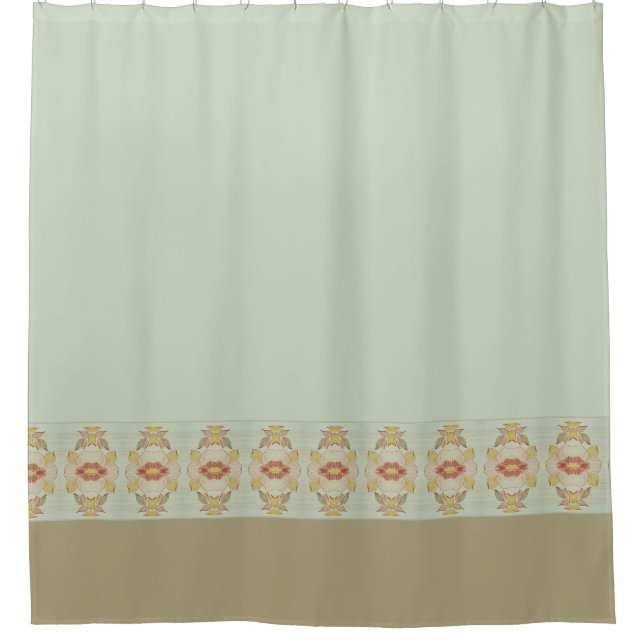 Cortina Para Box Água Leve Teal E Dourado (Frente)