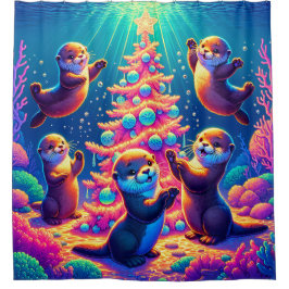 Cortina Para Box "Águas do Mar Curtas Decorando Árvore de Natal"