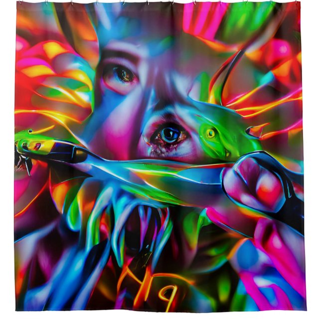 Cortina Para Box Aichmofobia: Arte Surreal Viva (Frente)