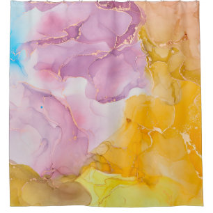 Cortina Para Box Alcohol ink colors translucent. Fluid Art. Modern