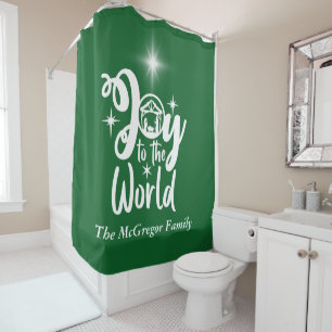 Cortina Para Box Alegria Natal ao Mundo Verde e Branco