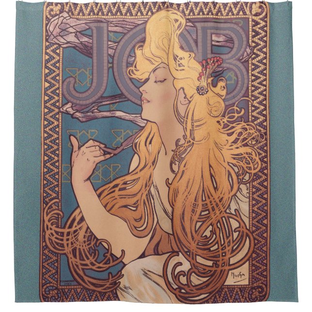 Cortina Para Box Alfonse Mucha Job Art Nouveau mulher (Frente)
