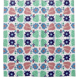 Cortina Para Box All Over Leaves And Flower Pattern 