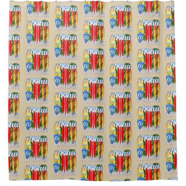 Cortina Para Box Aloha Hawaii Island Surfing (Frente)