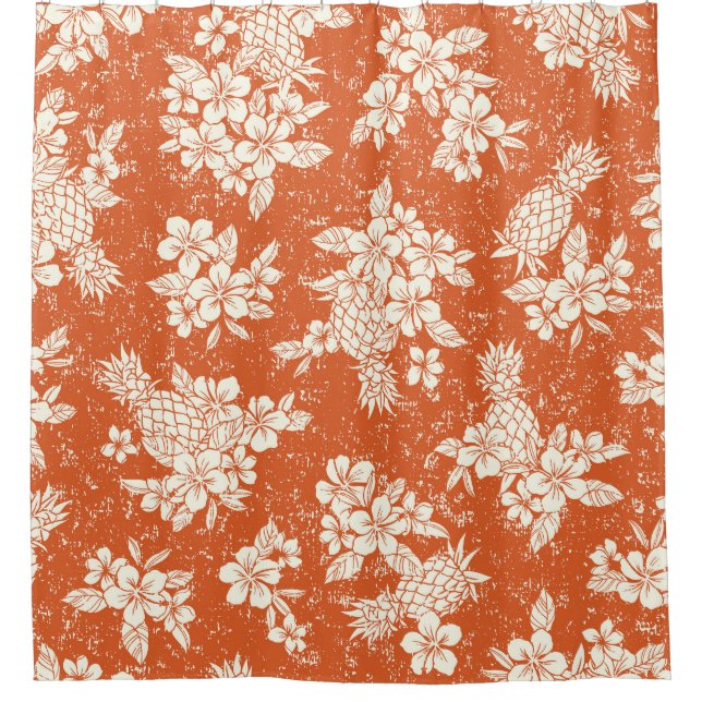 Cortina Para Box Aloha Spirit: Hibiscus-Pineapple Harmony. (Frente)