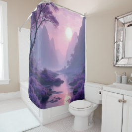 Cortina Para Box Amanhecer roxo na natureza zen