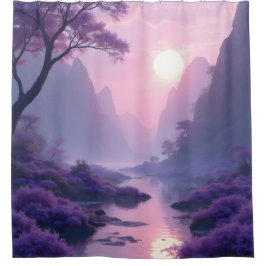 Cortina Para Box Amanhecer roxo na natureza zen