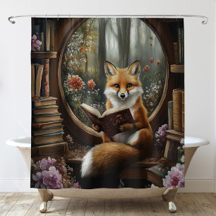 Cortina Para Box Amante de Livros Caprichosa Lendo Raposa