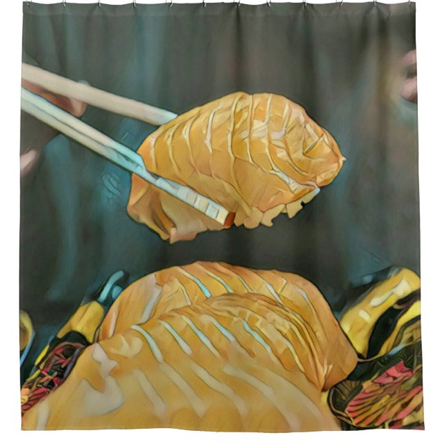 Cortina Para Box Amante de sushi da comida asiática (Frente)